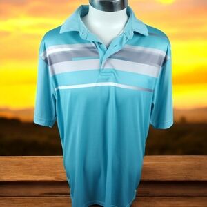 Ben Hogan Teal Plex Drifit Performance Series Size Large Golf Shirt
